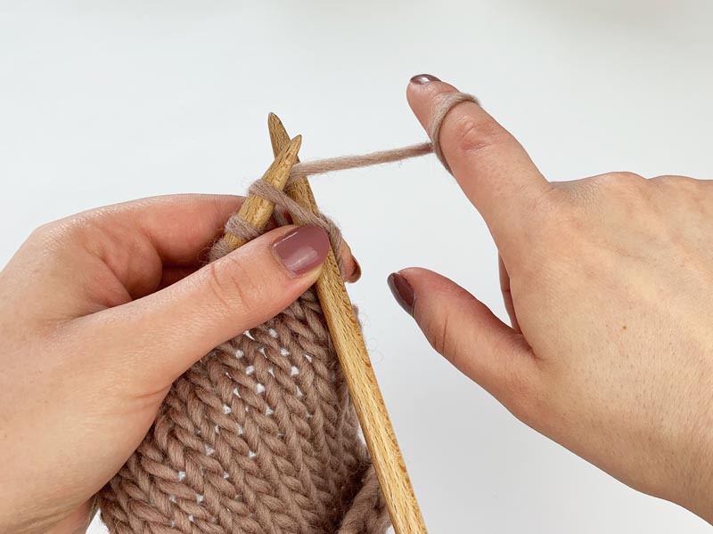 The Knit Stitch Step 2