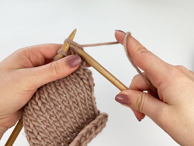 The Knit Stitch Step 3